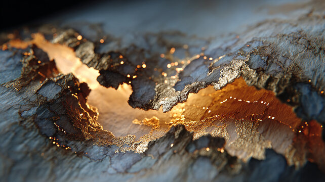 Burnt parchment edges curling inward with golden singe marks