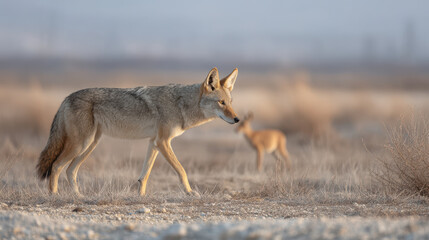 Fototapeta premium A serene scene depicting the delicate balance between predator and prey in nature. 