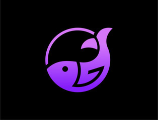 Abstract fish logo design