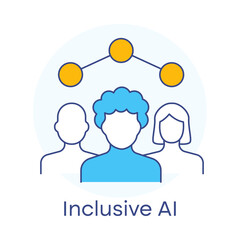 Inclusive AI Diversity Fairness Representation Ethical Design Accessibility Icon with editable stroke