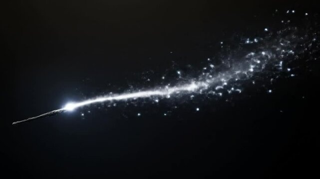 Wands bright magic shooting across the dark