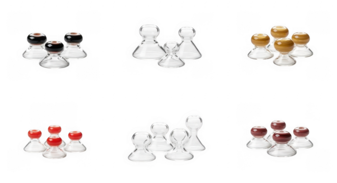 Beautiful and Elegant Glass Figurines in an Array of Vibrant Colors for Decorative Home Accents, isolated on a transparent background