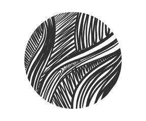 Black circular frames with brush stroke lines for decoration on an isolated transparent background. Template for banner, poster, etc.