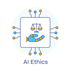 Obraz premium Ethical AI Development and Use Icon with editable stroke