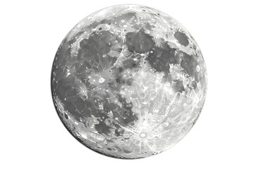 Fototapeta premium Realistic moon design element showcasing detailed craters and surface textures ideal for astronomical graphics and cosmic projects