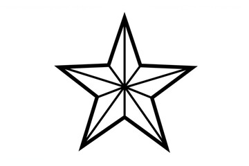 Classic five-pointed star graphic featuring a bold outline and internal lines, suitable for logos, icons, or decorative graphic design projects.