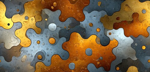 Fototapeta premium Seamless Abstract Metallic Textures with Gold Highlights