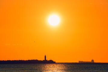 sunset over the sea