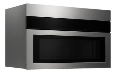 Fototapeta premium A built-in microwave with a drop-down door, perfect for seamless integration into a custom kitchen cabinet.