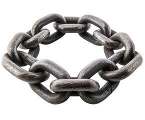 Fototapeta premium Industrial metal chain links product view isolated on transparent background