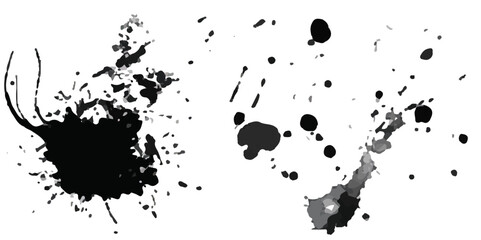 detailed ink splats Hyperrealistic Highly Detailed Isolated On Transparent Background . Black ink splatter on white background, abstract and chaotic.