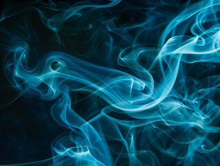 abstract smoke texture, cyan on black