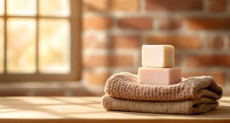 Artisan Soap Bars on Soft Knitwear A Relaxing Atmosphere