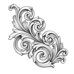 An intricate and elaborate floral flourish design, perfect for adding a touch of elegance and sophistication to any creative project.