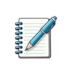 Spiral notebook with a blue pen on a clean background
