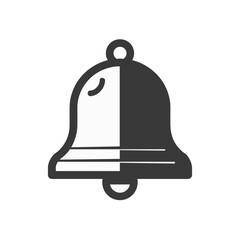 Obraz premium Simple black bell icon on a light background 