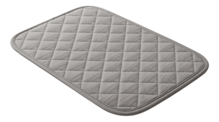 Quilted ironing mat for small apartments, a space-saving alternative to traditional boards, providing a heat-resistant surface on any table.