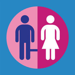 Blue toilet icons for gender access