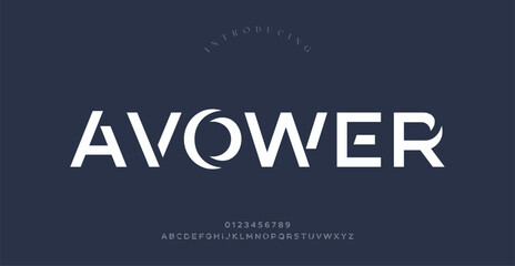Avower modern urban alphabet fonts. Typography sport, simple, technology, fashion, digital, future creative logo font.