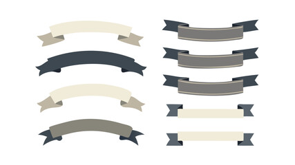 Collection of vector ribbon banner designs for graphic design and decoration use