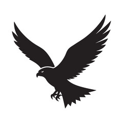 Falcon Flying With Wings Spread