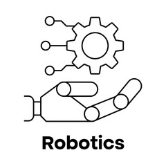Mechanical Systems and Smart Robotics Icon with editable stroke