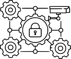 Secure System Process Outline Icon