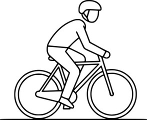 Obraz premium Person Cycling Outline Icon
