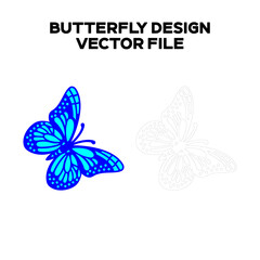 Butterfly Design. Colorful Butterfly design with outline. Editable EPS file.