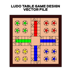 Ludo Design. Famous table game Ludo Design. 4 players ludo design template. Editable EPS file.