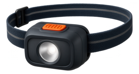A headlamp with multiple beam settings, suitable for evening walks in the park.