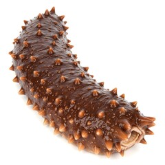 An up-close photo of a sea cucumber, revealing the unique textured skin and shape, showcasing the intricate details of marine life.