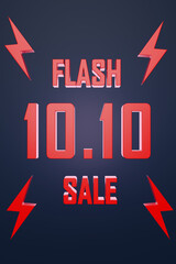 10.10 flash sale. Promotional poster for Double ten. 3d illustration.
