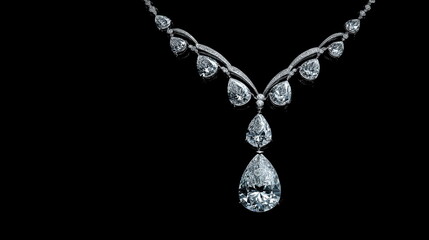Elegant diamond necklace display luxury jewelry showcase gemstone collection dark background close-up opulence unveiled