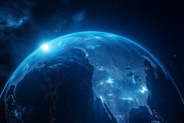 Fototapeta premium Global night view of earth aerial perspective stunning visuals space environment illuminated cities awe-inspiring concept
