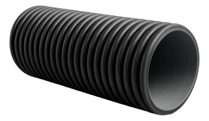 Heavy-duty corrugated pipe for industrial use, capable of withstanding high external pressures.