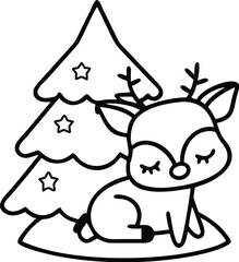 christmas coloring pages, illustration, for kids. winter coloring pages