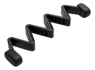 Flexible cable channel with a zigzag pattern, designed to easily accommodate changes in direction, ideal for use in apartments with complex room layouts.