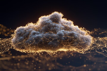 Illuminated cloud formation digital art abstract environment atmospheric perspective fantasy concept for modern design