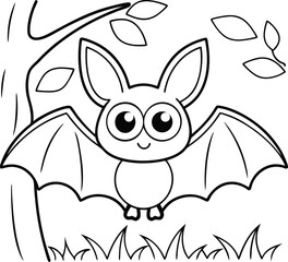 cute bat wearing goggles  add grass and a tree  co (1).eps