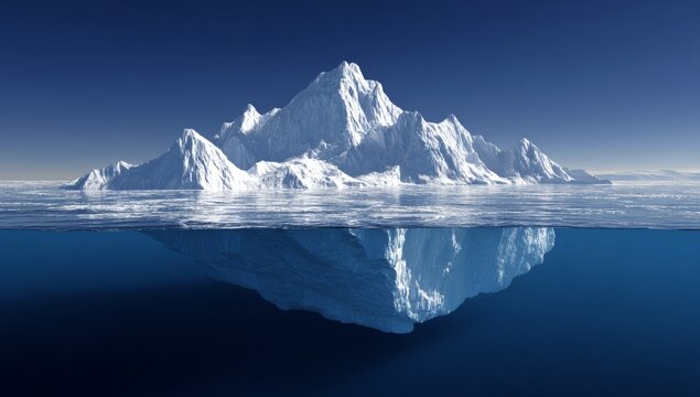The illustration of an iceberg represents the visible profit and the hidden costs that lie beneath the surface, serving as a metaphor for unseen business risks and challenges in financial planning