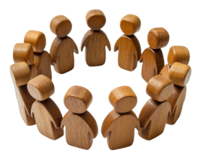 Team building workshop office space group activity collaborative environment isolated on transparent background