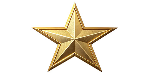 Fototapeta premium Golden star shiny decoration icon on white background