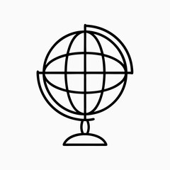 Simple Outline of a Globe for Educational Content, Geography Blogs, and Travel Websites  