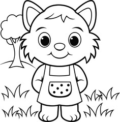 cute werewolf baking cookies  add grass and a tree (1).eps