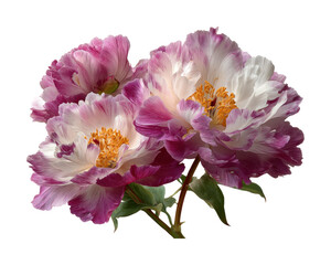 Obraz premium Vibrant peony blooms in a garden floral nature isolated on transparent background