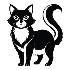 Obraz premium Elegant Black and White Cartoon Skunk Illustration Standing Upright