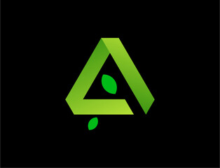 Modern green letter a logo