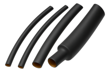 Heat shrink tubing with adhesive lining for creating a waterproof seal on outdoor lighting wires at a cottage.