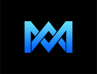 Abstract blue geometric logo design